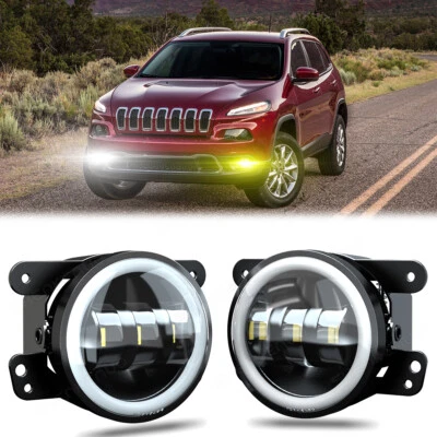 For 2014-2018 Jeep Cherokee 4" Inch LED Fog Lights Front Bumper Driving Lamps - Image 1 of 4