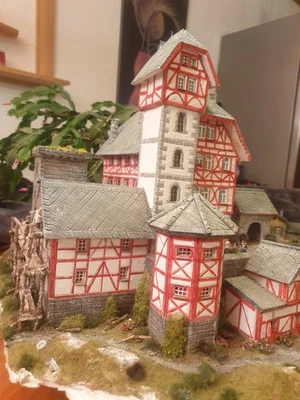 Modellbau Häuser H0 Schloss Diorama Einzelstück - Bild 1 von 4