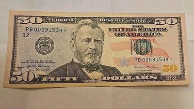 2017A US Fifty Dollar Bill Star Note $50 NYC FRB - РB00091534✯ - Image 1 of 4