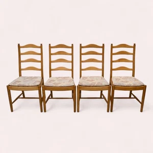 4 Ercol Dining Chairs Model 823 Penn Ladder Back Light Finish FREE UK Delivery* - Picture 1 of 24