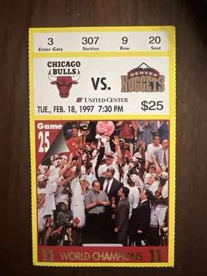 Vintage 1997 Chicago Bulls Ticket Stub Feb 18 - Scottie Pippen Career High 47Pts - Image 1 of 2