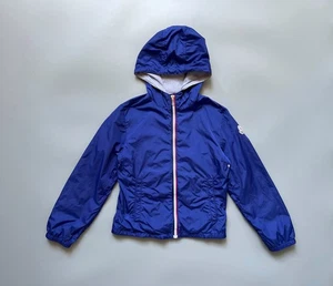 MONCLER Junior  Boy Blue Hooded Windbreaker Jacket Size  10 (140) - Picture 1 of 18