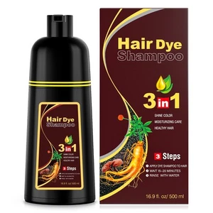 Dark Brown Hair Dye Shampoo 3 in 1 for Women/Men Hair Color for Grey Coverage... - Picture 1 of 7