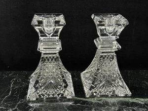 A Pair of Waterford Ireland Crystal Wedding Heirloom Collection 6 In Candlestick - Picture 1 of 9