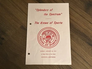 1972 Krewe of Sparta Ball Program- Mardi Gras Krewe Favor - Picture 1 of 3