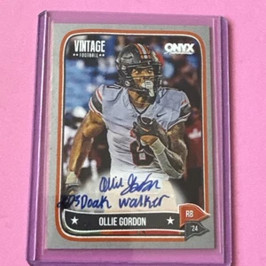 2024 Onyx Vintage Football Ollie Gordon /10 Silver 2023 Doak Walker Inscription - Picture 1 of 2