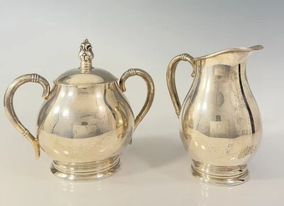 50s Royal Danish International Sterling Silver Sugar Bowl Creamer 640 Grams Melt - Image 1 of 4