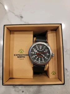 Timex Men's Watch Expedition Sierra Quartz Black Dial Leather Strap TW2V07500 - Picture 1 of 22