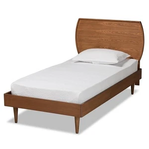 Bowery Hill Brown Finished Wood Twin Size Platform Bed - Picture 1 of 9