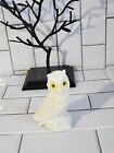 Small Vintage White Alabaster Owl Figurine With Glass Eyes Made In  Italy Meas