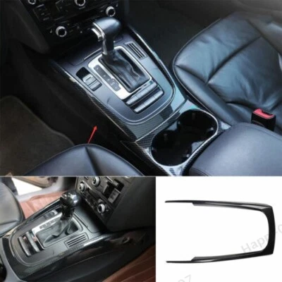 Para Audi Q5 2009-2016 2017 ABS fibra de carbono consola central cambio de marchas cuadro moldura Foto 1 de 4