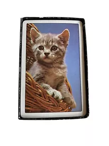 Vintage Hamilton kunststoffbeschichtete Spielkarten mit Katzen-Design - Bild 1 von 5