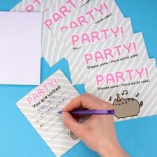 PACK OF 8 PUSHEEN PARTY INVITES & ENVELOPES *FAST UK DISPATCH*