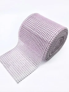 Diamant Effekt Band Hellrosa Farbe Tortenborte Nähen Braut Kleidung Deko  - Bild 1 von 1