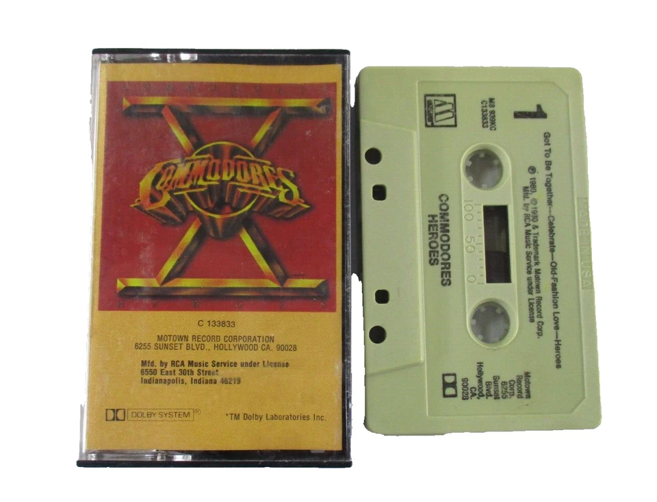 Commodores Heroes Cassette Tape #MB939KC 1980 Motown Records USA Tested - Image 1 of 4