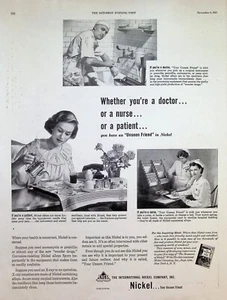 VINTAGE 1950s Print Ad ~International Nickel Co ~ Nickel... Your Unseen Friend - Picture 1 of 1