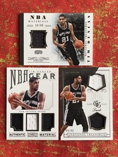 Tim Duncan Panini National Treasures Game Worn Memorabilia /99 (3) Card Lot 2012