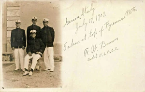 Genua Italien entnommen auf der Spitze der Pyrenäen 4 Soldaten 1907 RPPC - Bild 1 von 2