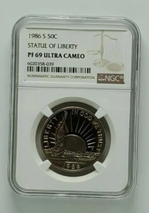 1986 S US 50 Cent Statue of Liberty NGC PF69 Ultra Cameo - Picture 1 of 4