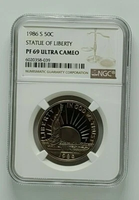 1986 S US 50 Cent Statue of Liberty NGC PF69 Ultra Cameo - Image 1 of 4