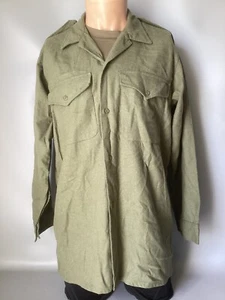 1960's Ladybird British Army Issue Khaki Wool Itchy Combat Shirt 40” size 2 - Picture 1 of 6