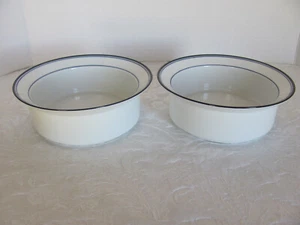 Dansk Concerto Allegro Blue & White Design-Portugal-6 3/4" Cereal Bowls-Set of 2 - Picture 1 of 9