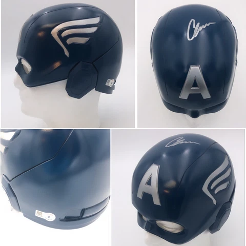 Chris Evans signed 1:1 Captain America Helmet Avengers movie replica prop Cover