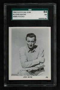 SGC 7 JOHN WAYNE 1955 Canadian Popcorn Card (1960 Dutch Val Gum) NICE PSA or SGC - Picture 1 of 2