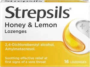 Strepsils Lozenges Relief for Sore Throat Honey & Lemon - 16 Lozenges - Picture 1 of 10