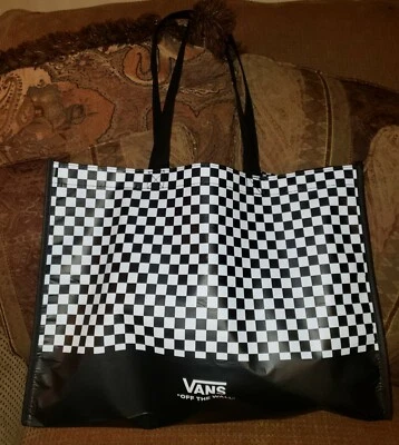 NUEVO Bolso de Mano Vans OTW Negro/Blanco a Cuadros 18x13" Playa Bolso de Mano Shopper OSFA NUEVO CON ETIQUETAS Foto 1 de 4