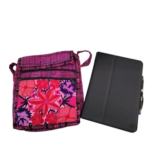Guatemalan HUIPIL emboidered kindle messenger bag pink flowers - Picture 1 of 3