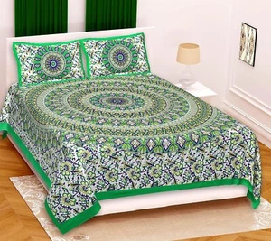 Bed Sheet with 2 Pillow Covers Double Pure 100% Cotton Double Bed king size - Picture 1 of 4