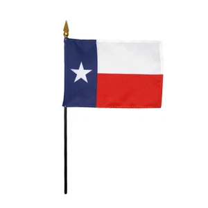 Texas Republic TX State Poliéster Miniatura Mesa Escritorio Bandera 4" X 6" (Paquete de 12) - Imagen 1 de 3