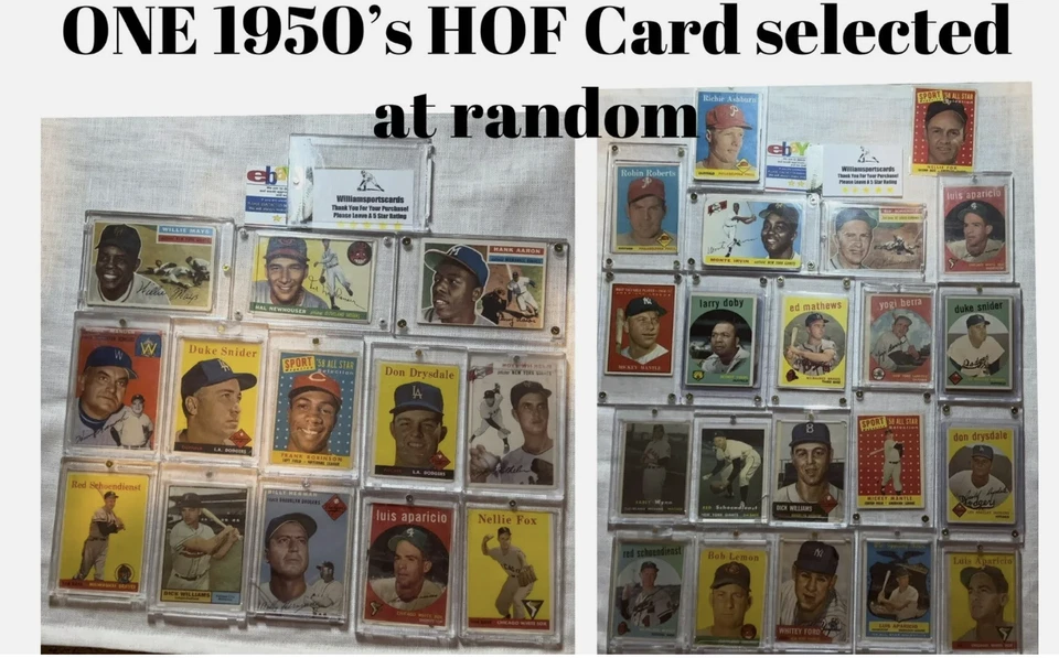 Lote de tarjetas de béisbol del Salón de la Fama de los años 50 y 60 (leer descripción) Foto 1 de 4