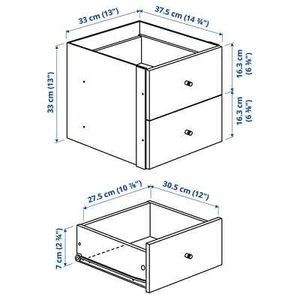 IKEA 70286645 Kallax with 2 Drawers Cube Storage - White - Picture 1 of 6