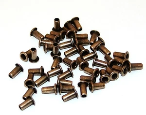 3/32" Diameter By 1/4" Antique Brass Plated Eyelets Package of 48 - Picture 1 of 1