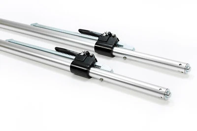 LOADCARE 2x Alu Klemmbalken mit Zapfen für Airlineschiene Transporter 1,30 - 1,67 m