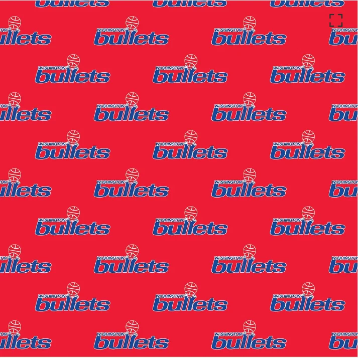 NBA Washington Bullets Retro Red Cotton Fabric by the Yard - Image 1 of 1