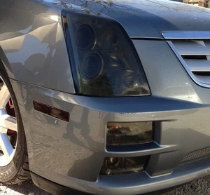 FOR 05-11 CADILLAC STS STS-V SMOKE HEAD LIGHT PRECUT TINT COVER SMOKED OVERLAYS - Picture 1 of 1