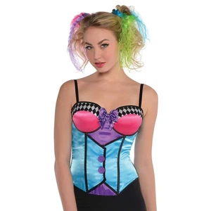 Amscan Womens Mad Hatter Wonderland Fairytale Corset M/L Fancy Dress - Picture 1 of 1