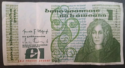 1987 Ireland 1 Punt P70c 24.04.87 LEJ705554. - Image 1 of 2