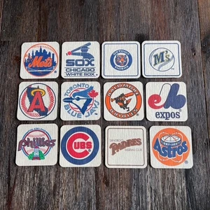 12 VTG MLB Coasters Cubs Mets Expos Astros Padres Tigers Orioles Phillies Angels - Picture 1 of 8