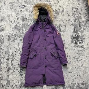 Canada Goose Brittania Coyote Fur Down Parka Girls Size Medium 10-12 - Picture 1 of 11