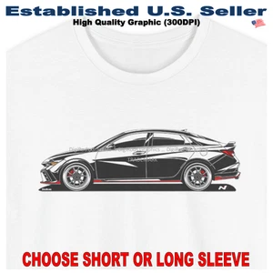 T-Shirt DigiRods Hyundai Elantra N Line Racing Modell Cartoon Auto weiß - Bild 1 von 7