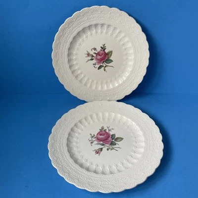 Lot Of 2 Vintage Spodes Jewel Billingsley Rose Dinner Plates 10.5" Old Pink Mark - Image 1 of 4