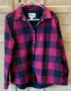 Orvis Women’s Long-Sleeve Plaid Jacket w/Pockets, Hot Pink & Black, Size XL. - Picture 1 of 14