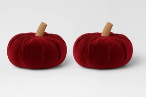 Peluche a forma di zucca in velluto di lusso grande soglia cuscini da lancio. Set di 2. 40€ - Foto 1 di 3