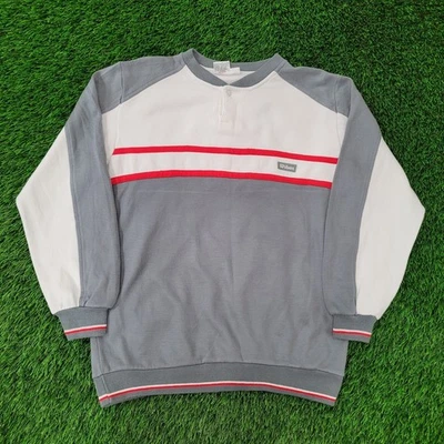 Sudadera Tenis Wilson Ringer Vintage Años 90 Grande 22x24 Gris Foto 1 de 4