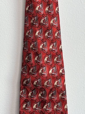 Hoja de abanico de corbata roja vintage Ermenegildo Zegna Disegno Esclusivo Foto 1 de 4