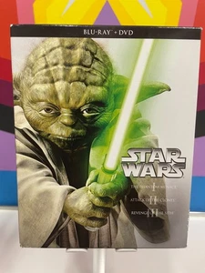 Star Wars Trilogy Episodes I II III (Blu-ray+DVD, 2013 6-Disc Box Set) w/slipcov - Foto 1 di 2